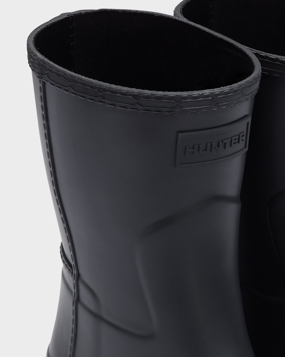 Women Hunter Refined Stitch Detail | Short Rain Boots Black | NZ-3726-IHND